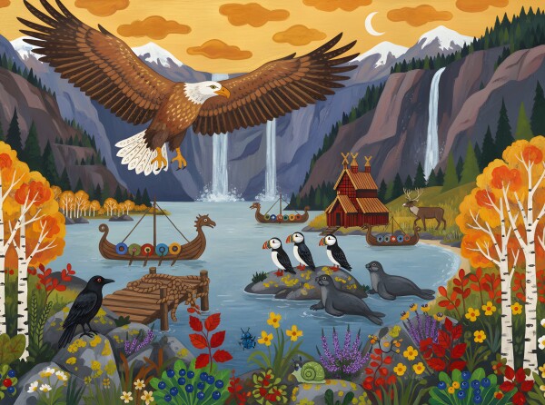 Norwegian Fjord.      Puzzle 54x40 cm - 500 pieces