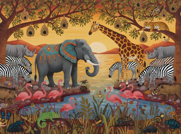 African Sunset.   Puzzle 54x40 cm - 500 pieces