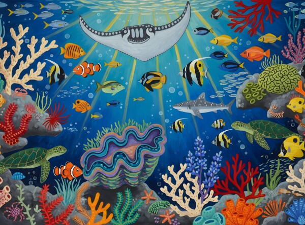 Great Barrier Reef.    Puzzle 54x40 cm - 500 pieces