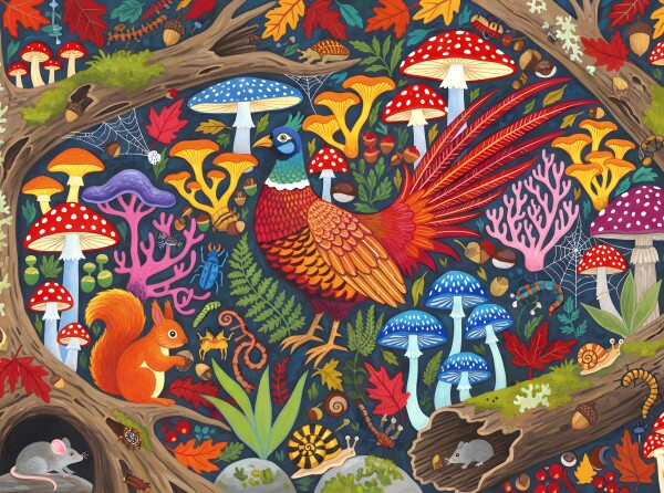 Mushroom forest.   Puzzle 54x40 cm - 500 pieces